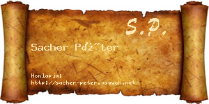 Sacher Péter névjegykártya