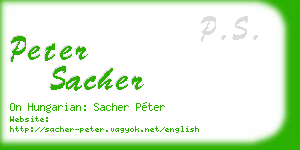 peter sacher business card